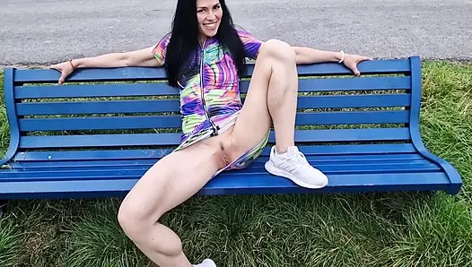 Spreading My Legs in Public Park