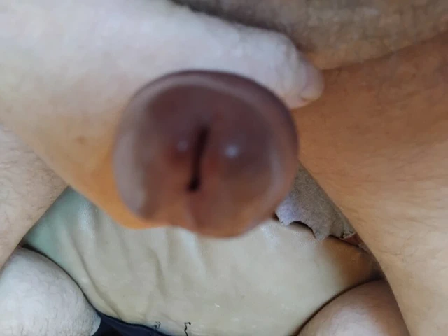 Erkek arkadaşım kanepede yatıyor ve orgazm olana kadar yarağını sıvazlıyor.