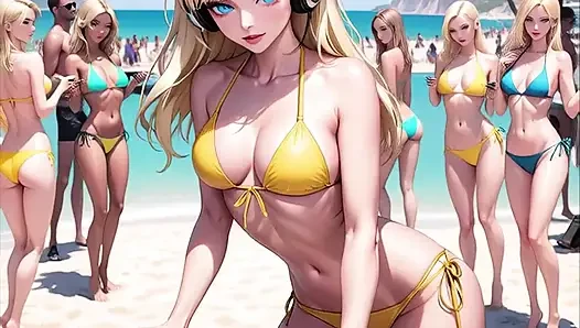 Anime seksi dj plajda synthwave retrowave