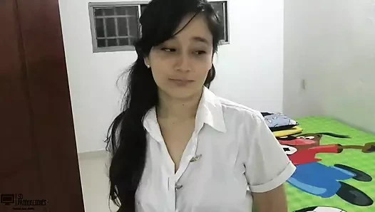 My stepdad came in unannounced and I ended up riding on his cock - Porn in Spanish