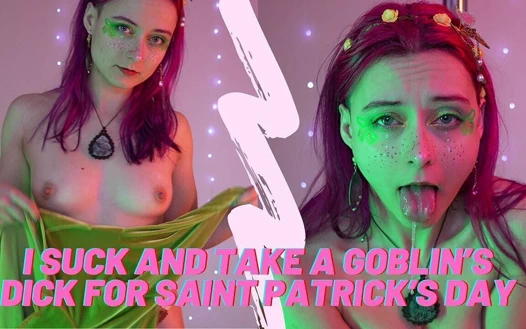 Minyon ateşli kız saint patrick günü için dildo emiyor ve boşalıyor - noochka
