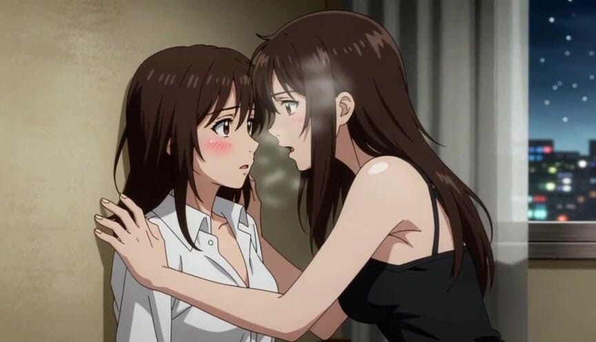 Ateşli öpüşen anime kızları