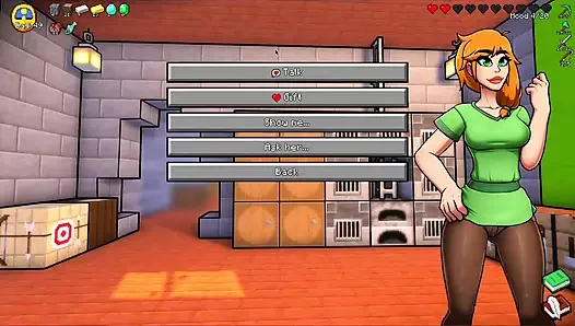 Hornycraft Minecraft parodisi - Jenny Steve'e bir elmas için ateşli bir ayakla muamele çekiyor! (Hentai oyun oyunu)