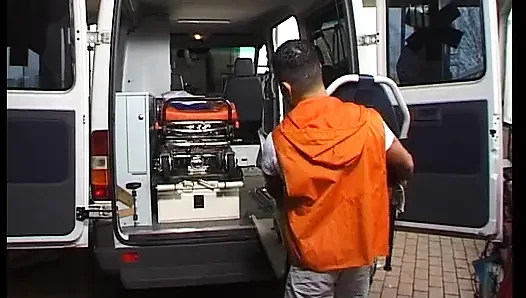 Perfect German NUrse rides big dick in the ambulance