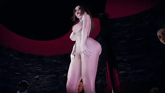 Seksi Asyalı kız striptiz kulübünde çıplak dans ediyor
