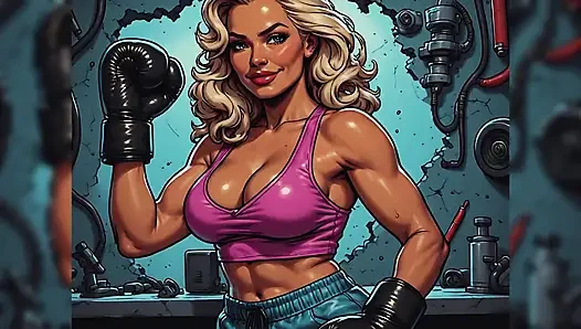Seksi kadınlar boxercise art