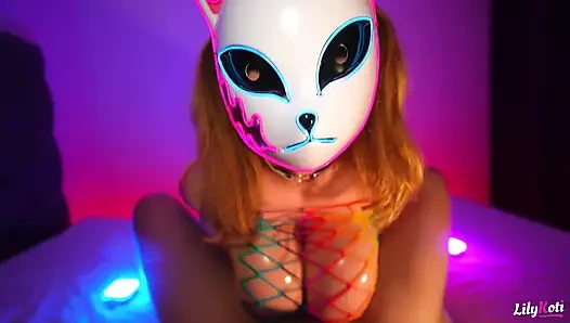 Gerçek çift hentai fanteziyi gerçeğe dönüştürüyor. Lilykoti