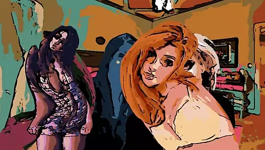 Sıcak seksi babes içinde the yatak odası