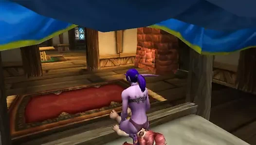 Kadın gece elf küçük kızı kıçıyla boğar