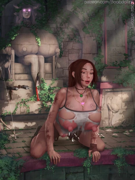 Расширение груди Lara Croft, сквирт