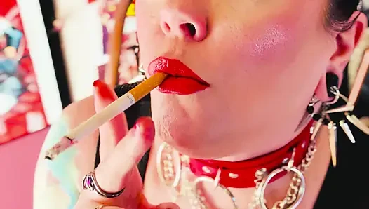 A Smoking Mistress, Tina Snua, Smoking 2 Cigarettes Tip To Tail - Drifting  OMI OME snap Inhales