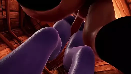 Draenei kız kalça mastürbasyonu - warcraft parodisi