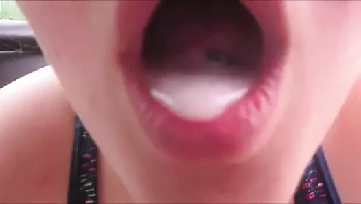 karısı emme yabancı içinde kamu &amp; yutma Cum yük