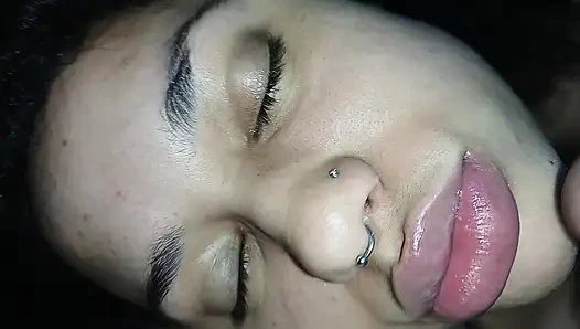 BIG LOAD OF CUM ON NAUGHTY BITCH FACE, SHE LOVES IT