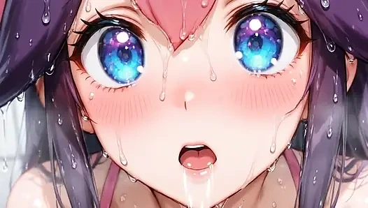 Pembe cepli canavar kız bacakları yere açık mastürbasyon yapıyor