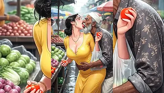 Hintli orta yaşlı seksi kadınlar ve yenge pis müslüman erkekler tarafından tamamen domine ediliyor - halka açık gruplama ve yolsuzluk