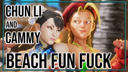 Chun Li ve Cammy Plajda eğlenceli sikişiyor