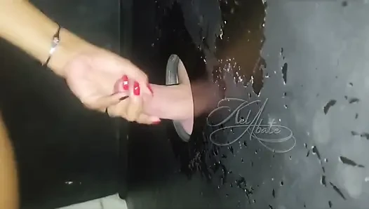 The Rascal Came Hard, First in My Pussy and Then in My Mouth in the Gloryhole
