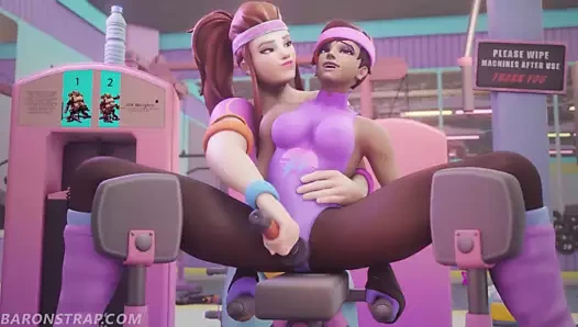 Sombra brigitte'in spor salonunda antrenman yapıyor