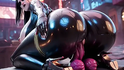 Seksi düzgün vücutlu robot efendisini memnun ediyor