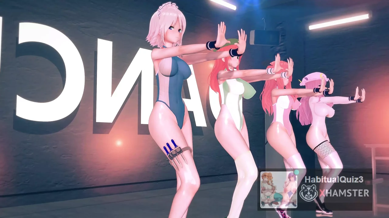 mmd r18 Ecksa size in Leotard Scarlet Devil Mansion lewd event dance 3d hentai