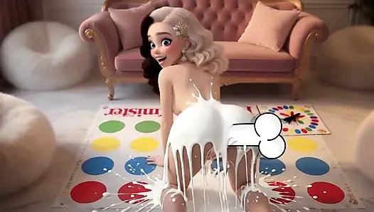 Zengin kız Crystal Twister oynamaya davet edildi ve bir yabancı tarafından sikildi