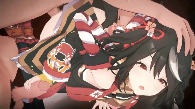 Uma Musume - Kitasan Black Gangbang Seks - 3D Hentai Animasyonları