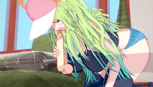 Bayan kobayashi'nin ejderha hizmetçi hentai: lucoa bir vurma alır