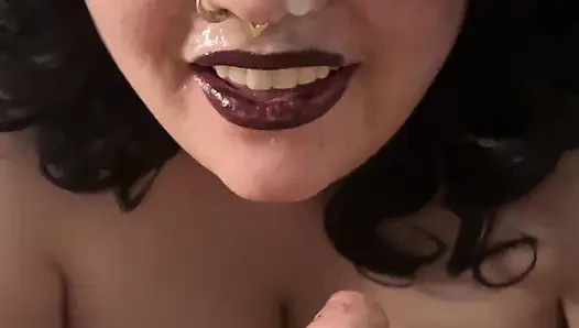 Gerçek çift ev yapımı oral seks! Ahegao Yüze boşalma