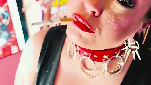 A Smoking Mistress, Tina Snua, Smoking 2 Cigarettes Tip To Tail - Drifting  OMI OME snap Inhales