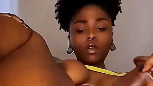 Black ebony pussy wet dildo fucking moaning