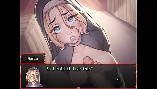 Harem In Another World Harem Hentai Game Ep.9 teaching a nun how to give a blowjob !