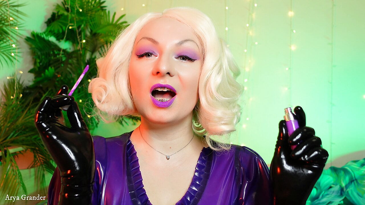 Asmr mor ruj süreci videosu - makyajı yavaşça kapat - çelik tellerle seksi dudaklar - arya