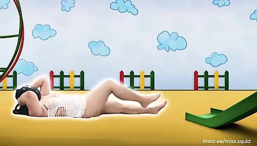 Beyaz iç çamaşırlı bayan kalamar egzersizleri