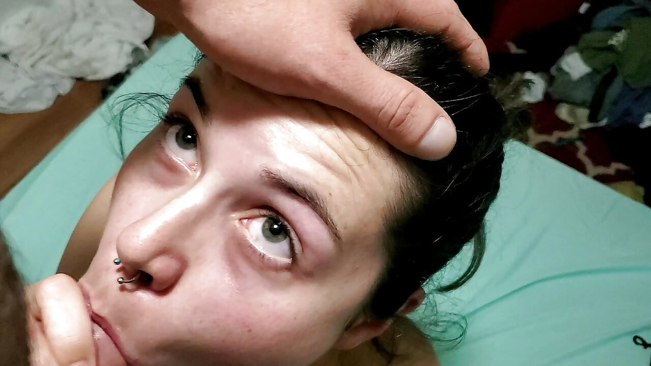 Sloppy Blowjob And messy Facial For Cute Petite Teen