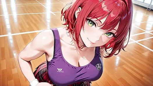 Fiery kouhai hentai tanrıçası boş spor salonunda çıldırıyor