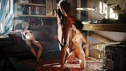 Bağlı sakso deliniyor - kaçmak için emmesi gerekiyor - hentai