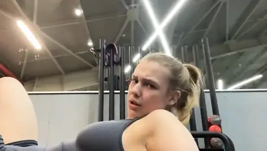 Horny girl fucking in public Gym
