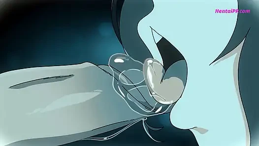 Reze yarağını tabandan ucuna yalıyor ve sonra onu tamamen aşağı çekiyor