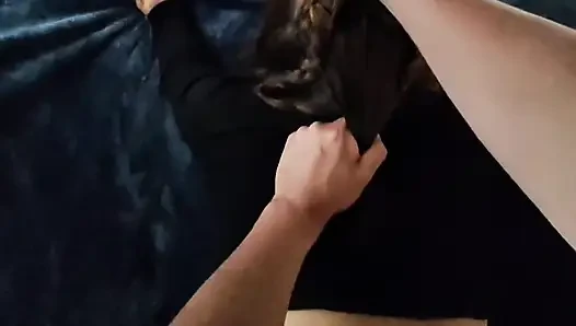 I clean her ass and start fucking her all day
