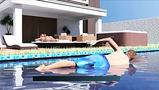 Üvey anne üvey oğlu göğüslerine ve götüne masaj yaparken eğleniyor