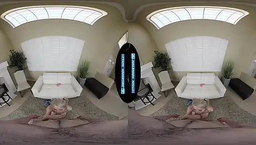 Ölümcül sert sanal gerçeklik - sevimli üniversiteli sarışın erkek arkadaşını yarağınla aldatıyor