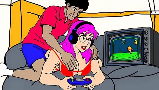 Üvey annem retro oyunları seviyor, hentai, ai çizgi film