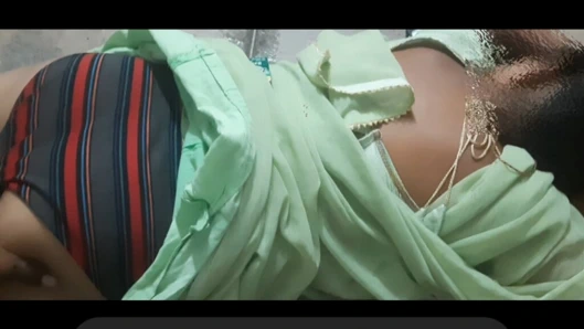 Real homemade brother-in-law relieves back pain by applying Zandu balm on his waist near his elder sister-in-law's fat ass