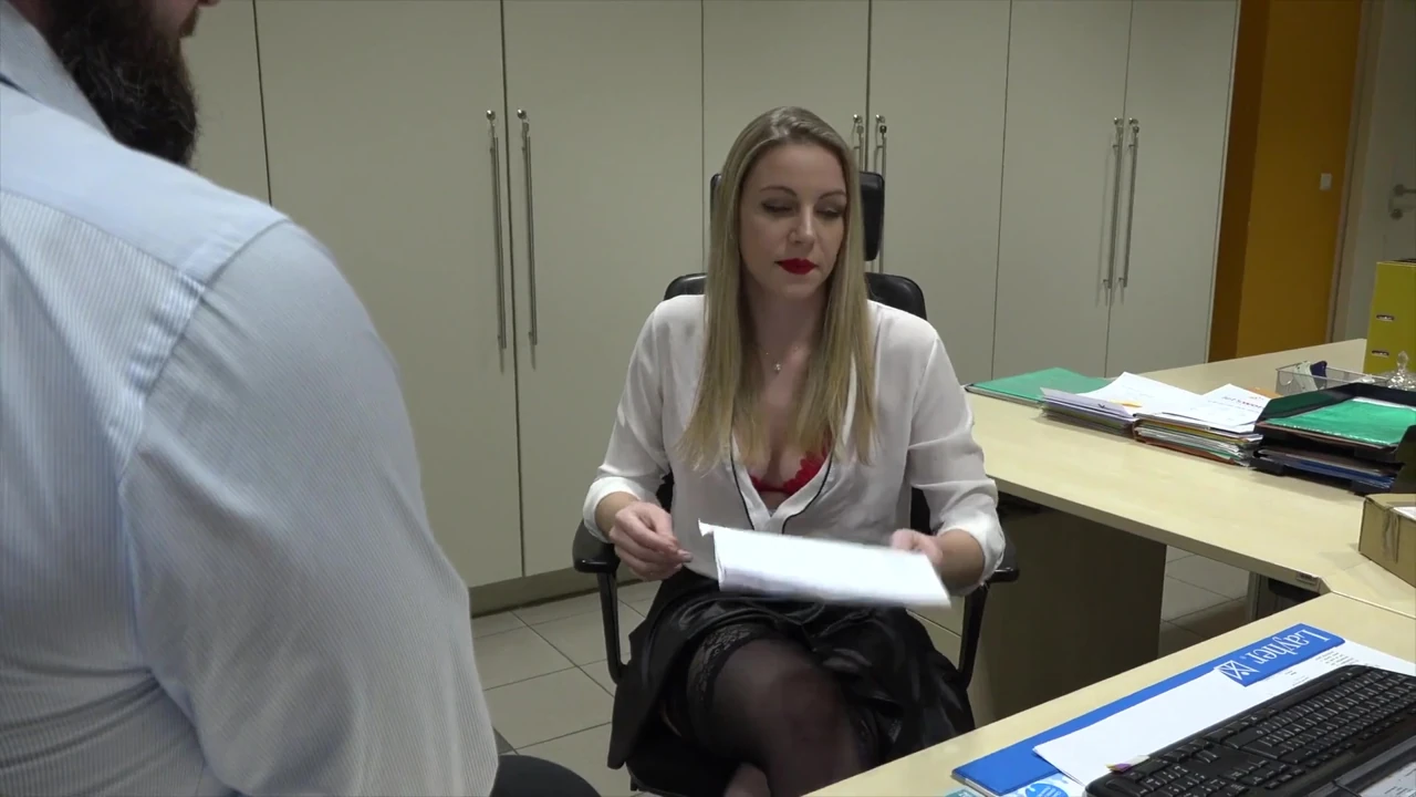 French slut gets fucked on her desk at work