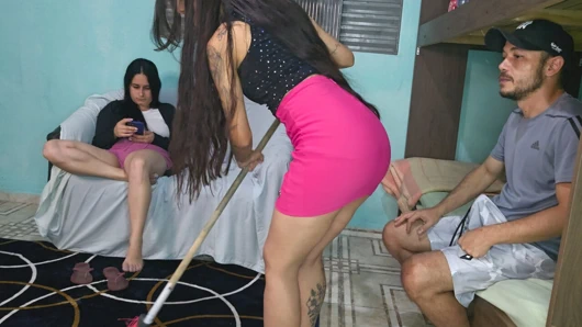 FRIEND leaves HUSBAND with an ERECTION in front of his wife