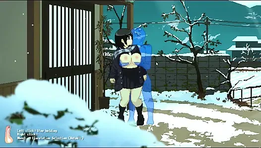 Hentai oyunu - büyük memeli bebek soğuk havada sert seks