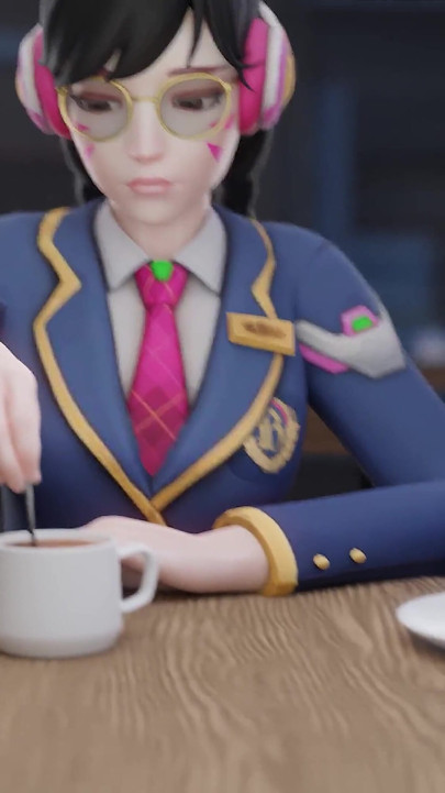 Overwatch D.va kötü kız akademisi - testi mahvediyor, akıl hocanın yarağını götüne sokuyor