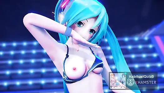 MMD R18 Miku Gimme GimmeGimme, фап-герой в Vrchat, анальная секс-игра 3D хентай Ahegao, публичный секс с косплеем