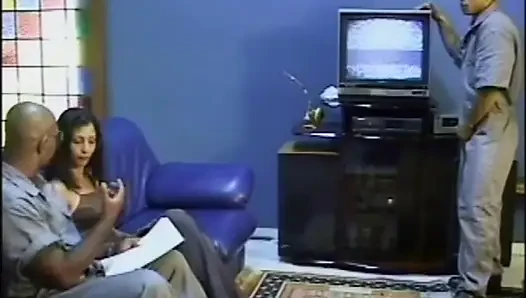 Seksi ırklararası üçlü seks!